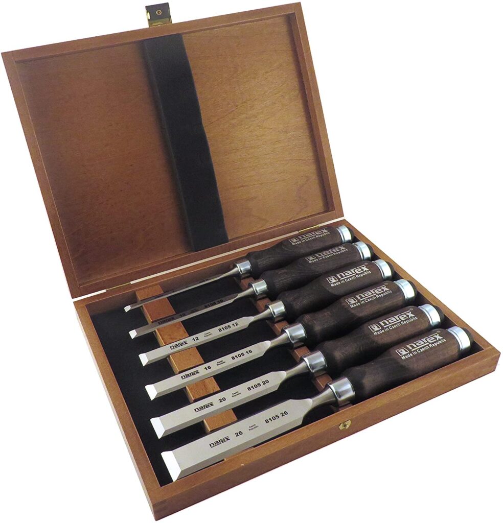 Narex 6 pc Set 6 mmWoodworking Chisels in Wooden Presentation Box 853053