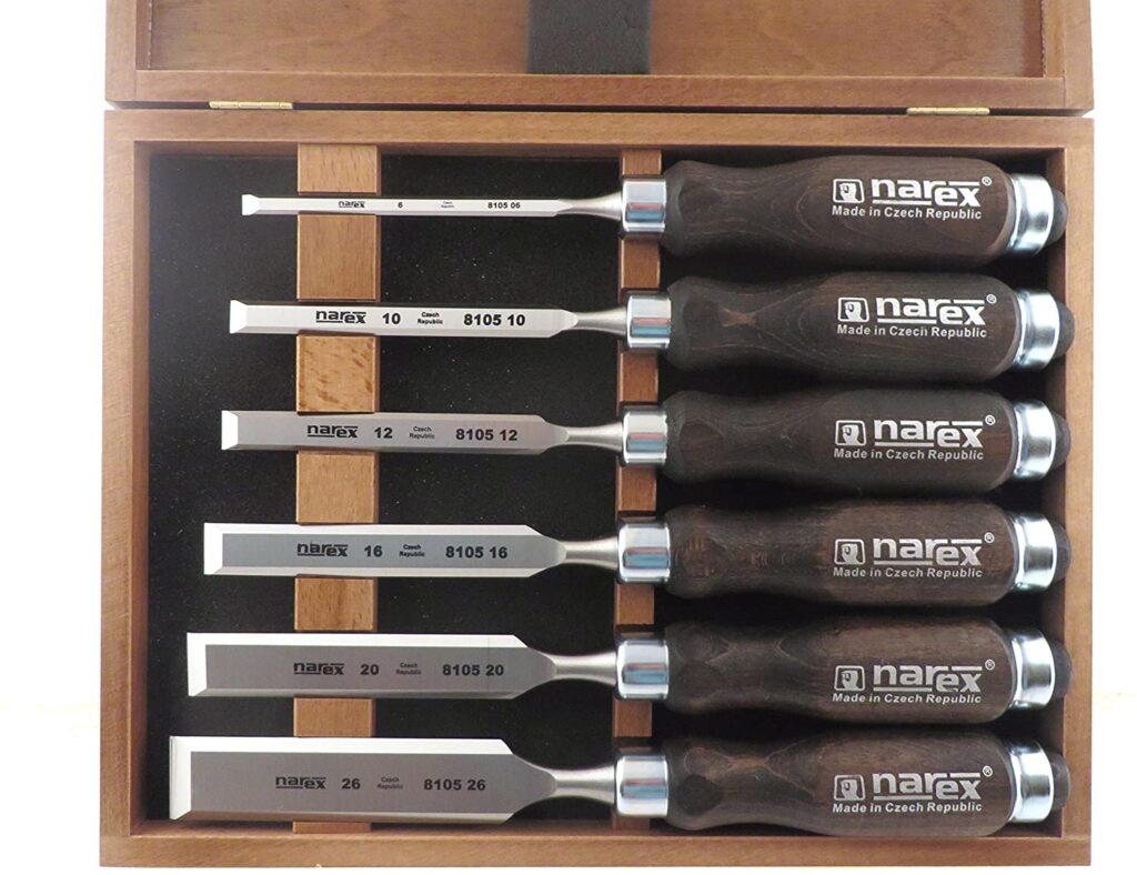 Narex 6 pc Set 6 mmWoodworking Chisels in Wooden Presentation Box 853053 specs