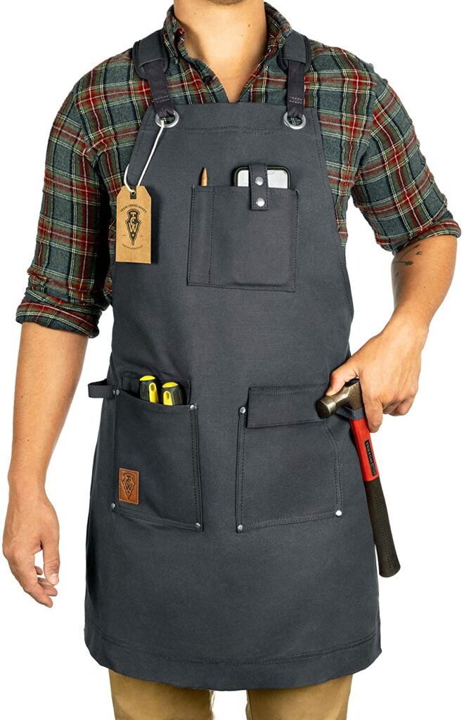 Waxed Canvas Heavy Duty Work Apron With Pockets Deluxe Edition