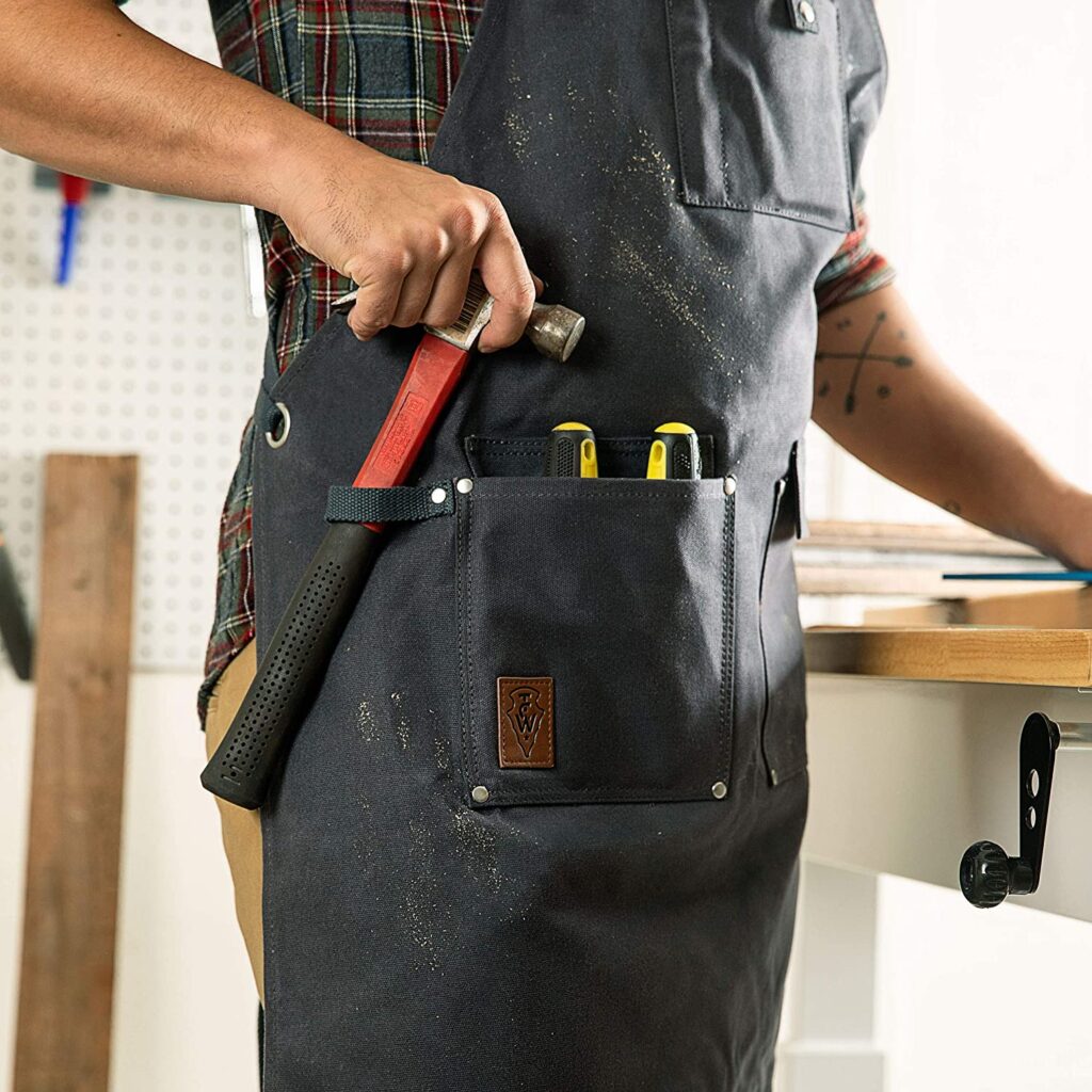 Waxed Canvas Heavy Duty Work Apron With Pockets Deluxe Edition specs