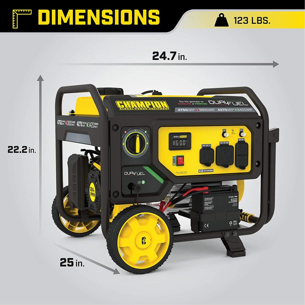 Champion 201052 Dimensions