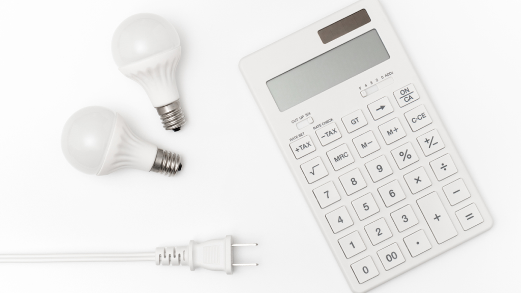 Calculator with Light Bulbs and Plug
