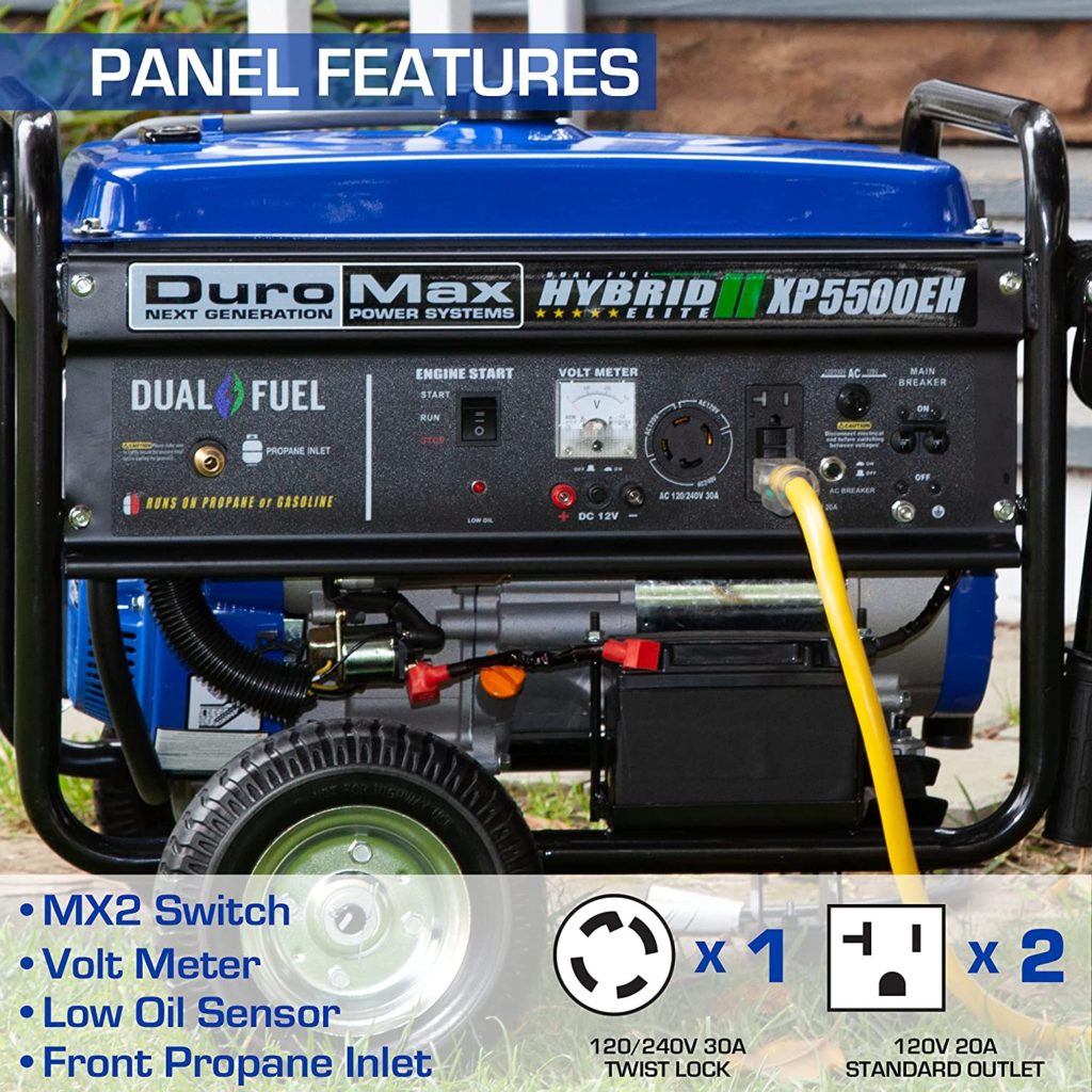 DuroMax XP5500EH Control Panel